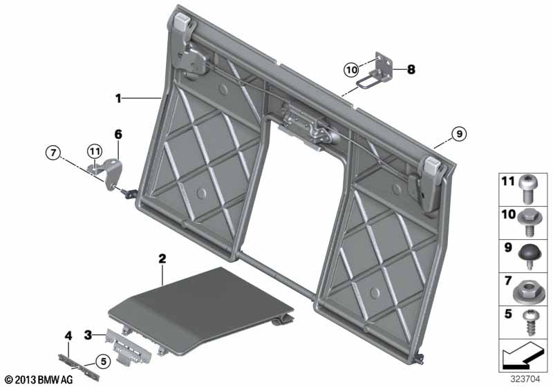 Seat, rear, seat frame