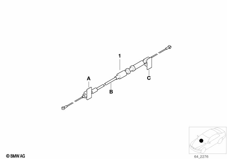Bowden cable f heater flap regulation