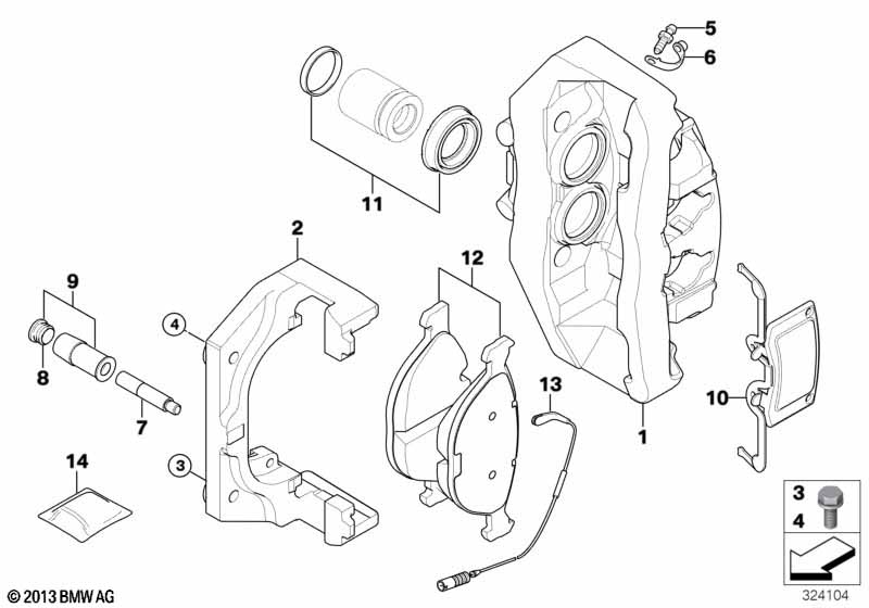 Genuine BMW 34112283161 E63 E64 E61 Caliper Housing Left (Inc. M5 & M6) | ML Performance EU Car Parts