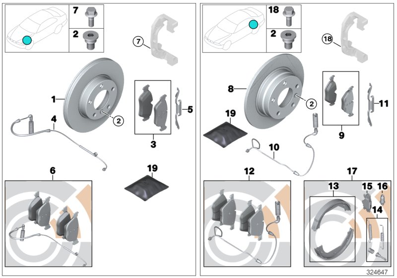 Genuine BMW 34416761292 F33 E92 F87 Repair Kit Brake Shoe Asbestos-Free (Inc. 320dX, 340iX & 325i) | ML Performance UK Car Parts