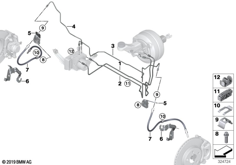 Genuine BMW 34326799387 Bracket Brake Pipe Left (Inc. i3 94Ah Rex, i3s 120Ah & i3 94Ah) | ML Performance UK Car Parts