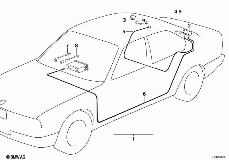 Single parts f rear window antenna