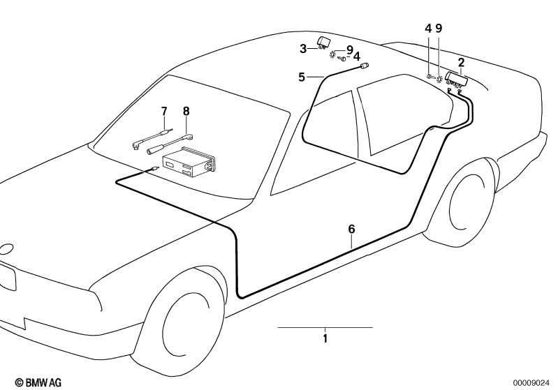 Single parts f rear window antenna