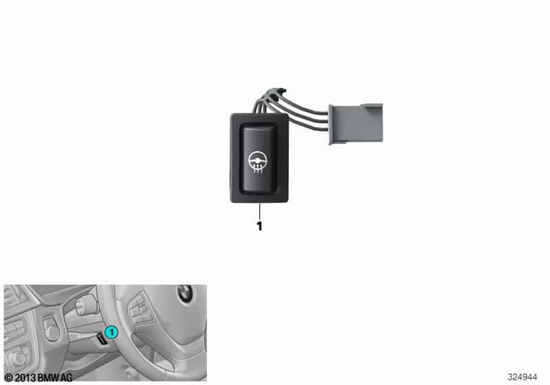 Switch, steering wheel heater