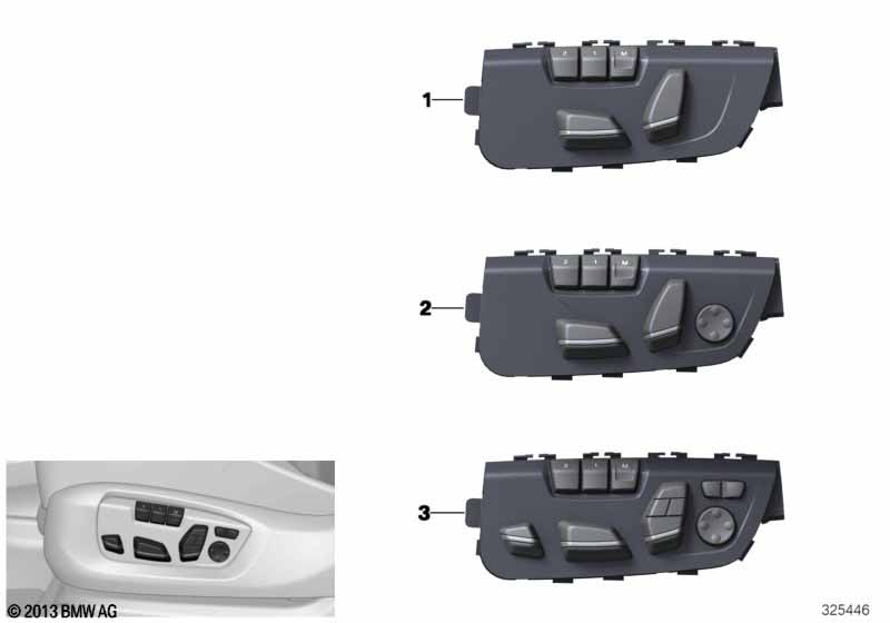 Genuine BMW 61319359815 F15 Seat Adjustment Switch, Left (Inc. X5) | ML Performance EU Car Parts