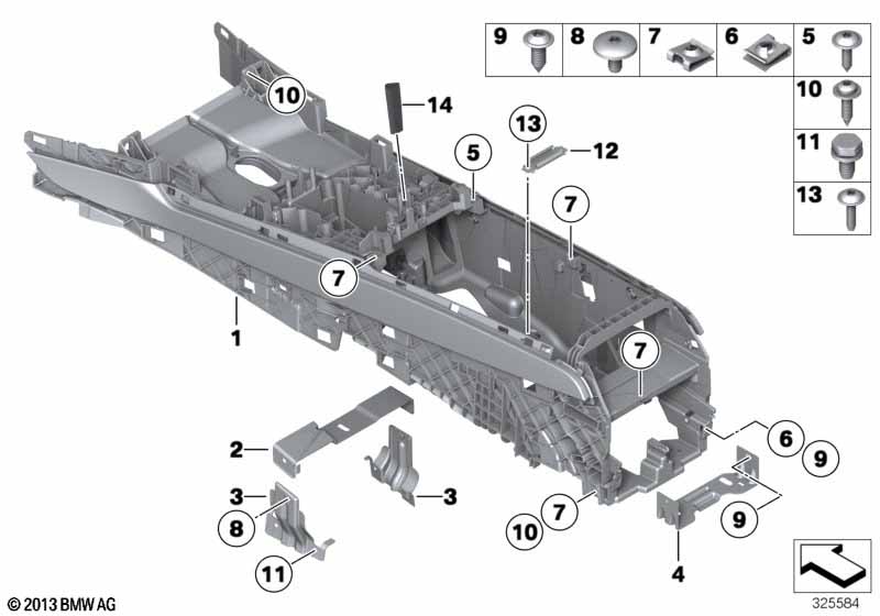 Genuine BMW 51169171248 F03 F04 Mount, Trim Panels, Center Console SCHWARZ (Inc. 730Li, 750LdX & 740Li) | ML Performance EU Car Parts