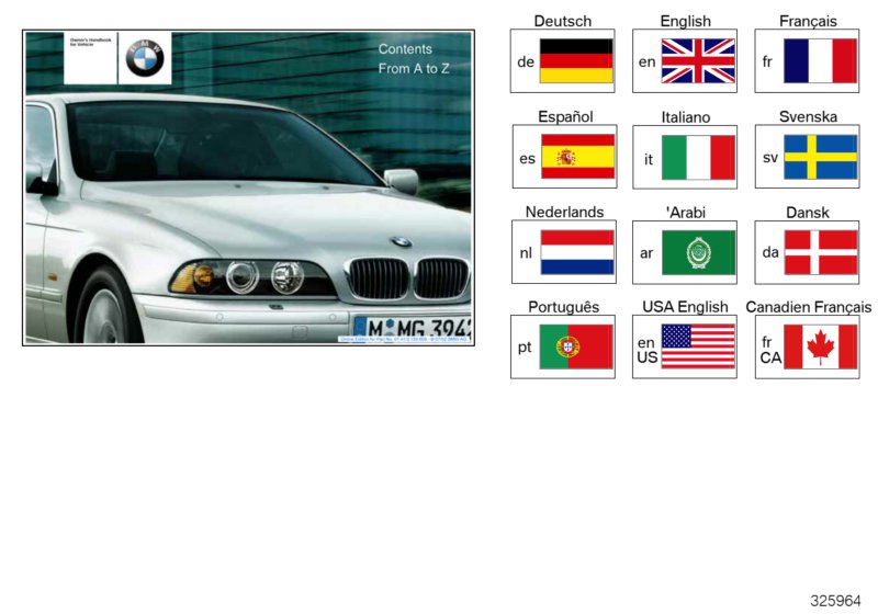 Genuine BMW 01410155012 E39 Owner'S Handbook E39, E39/2 EN US, MJ 2000 (Inc. 540i, 540iP & 528i) | ML Performance UK Car Parts