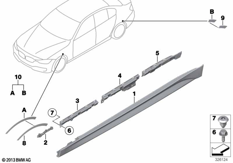 M cover for rocker panel / wheel arch