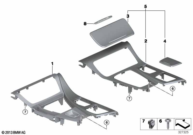 Decor trims, centre console