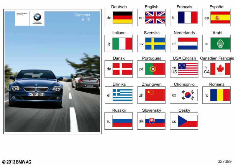 Genuine BMW 01410013312 Owner's Handbook E63, E64 EN US, MJ 2007 (Inc. 650i) | ML Performance EU Car Parts