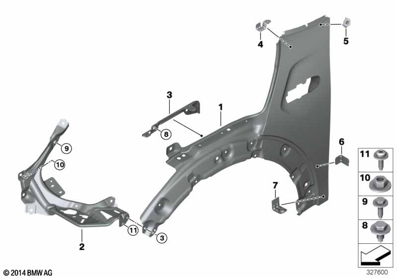 Genuine BMW Mini 51647301599 F56 F55 Mount For Headlight, Left (Inc. Cooper SD) | ML Performance UK Car Parts