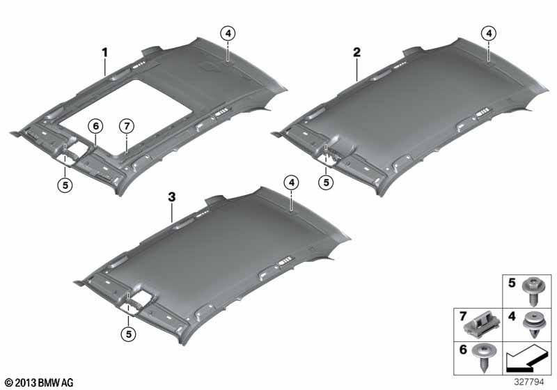 Genuine BMW 51447354739 F15 Headlining Panoramic Roof OYSTER (Inc. X5 25dX, X5 35iX & X5 35i) | ML Performance EU Car Parts