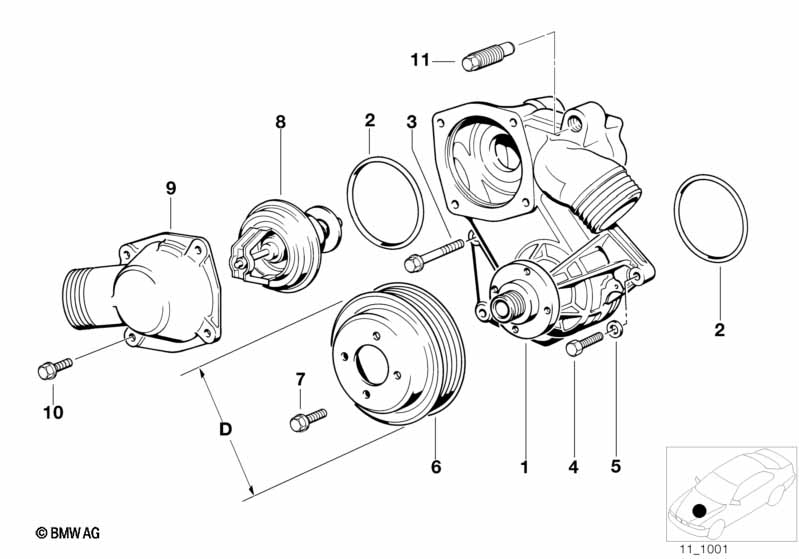 Genuine BMW 11510004162 E31 Exch. Water Pump (Inc. 850Ci & 850CSi) | ML Performance UK Car Parts