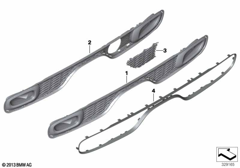 Genuine BMW Mini 51127365090 F56 F55 Grill For Bumper, Rear HTV (Inc. Cooper S & Cooper SD) | ML Performance UK Car Parts