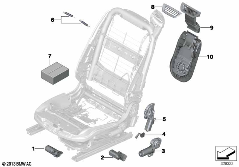 Seat, front, electrical and motors