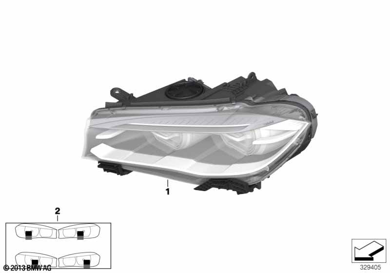 Genuine BMW 63117381142 F15 Headlight With Led Technology, Right (Inc. X5) | ML Performance UK Car Parts