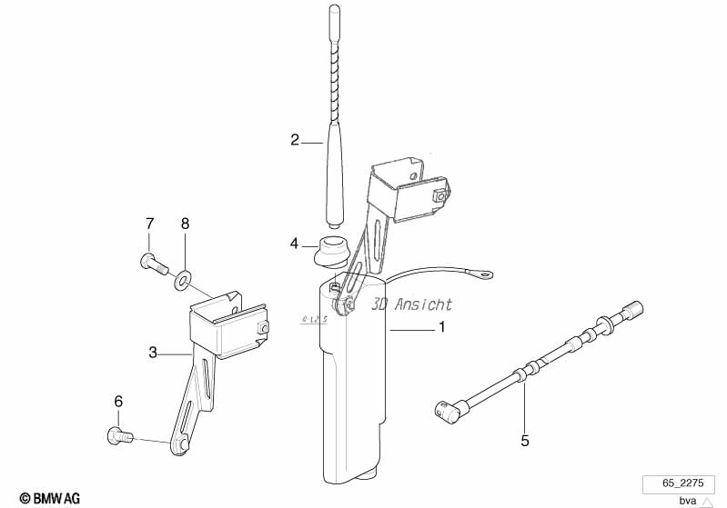 Genuine BMW 65218375159 E36 Antenna Base F Short Rod Antenna (Inc. Z3) | ML Performance EU Car Parts