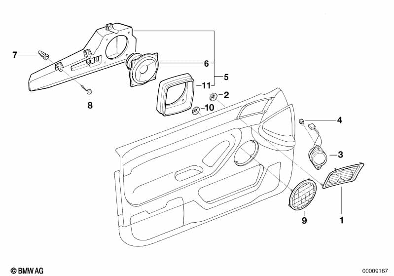 Single parts f front door top-hifi syst.