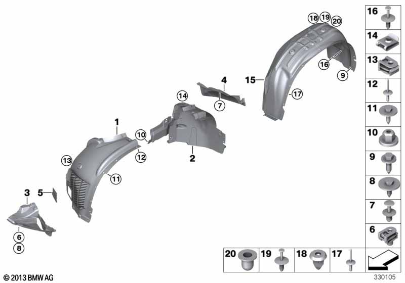 Genuine BMW 51717291197 F15 Cover, Wheelhousing, Rear, Front Left (Inc. X5) | ML Performance EU Car Parts