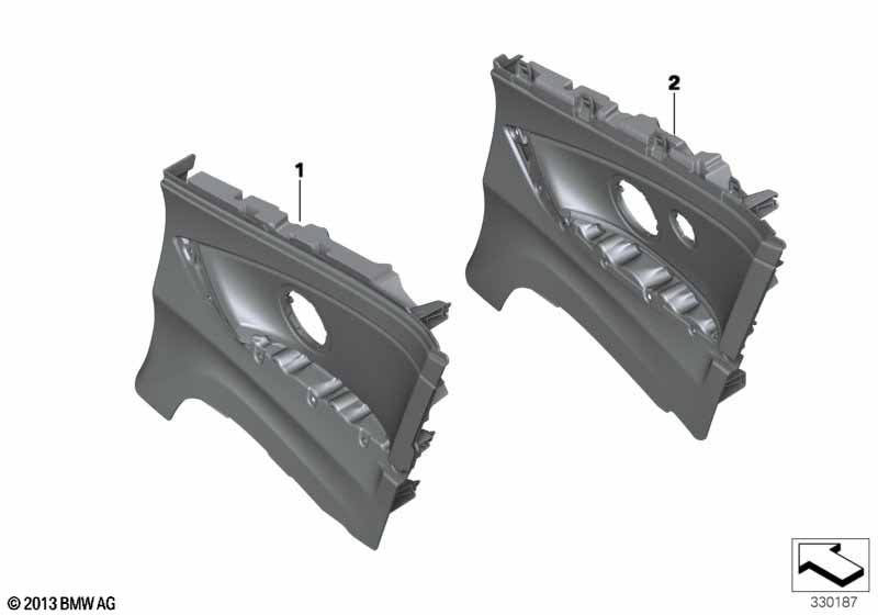 Lateral trim panel rear