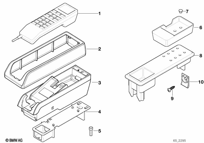 Single parts f centre console telephone