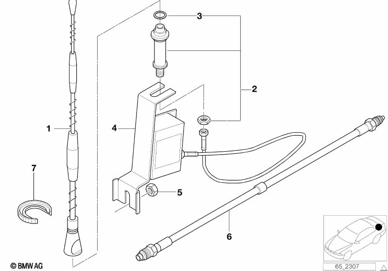 Single parts f side panel teleph.antenna