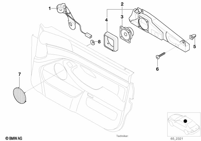 Single parts f front door stereo system