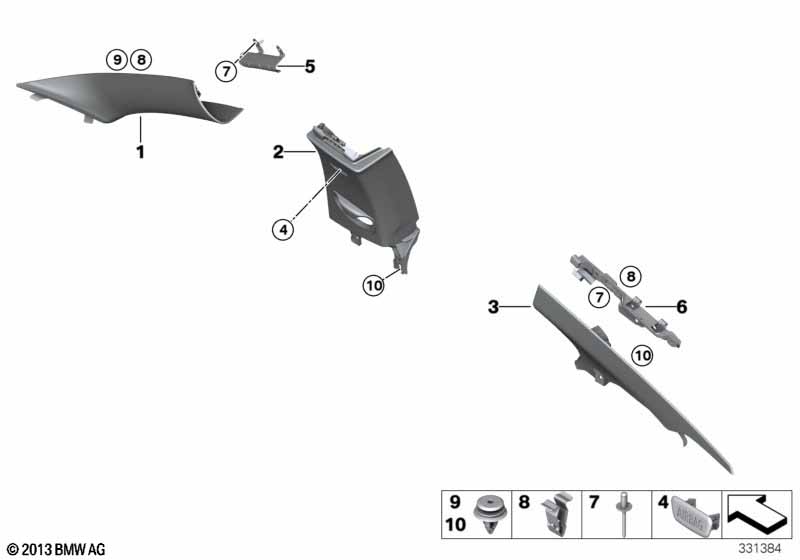 Genuine BMW 51437276897 F32 F82 Bracket, Column C Cover, Left (Inc. 420i, 440i & 428i) | ML Performance UK Car Parts
