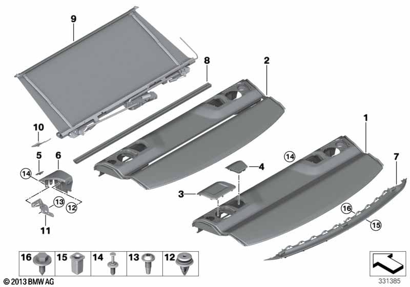 Rear window shelf
