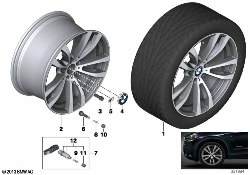 Genuine BMW 36117846790 F15 F16 Light Alloy Rim Ferricgrey 10JX20 ET:40 (Inc. X6 40dX & X5) | ML Performance EU Car Parts