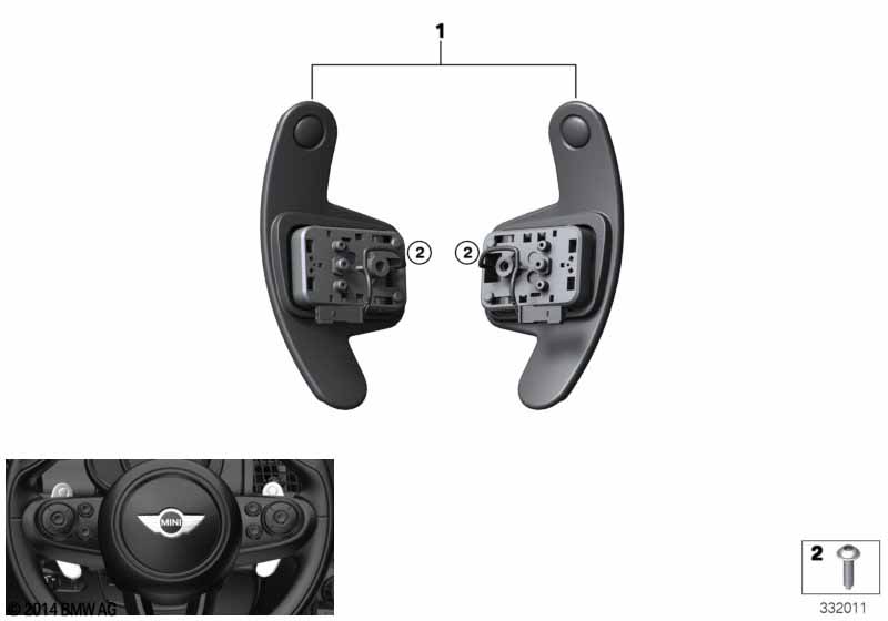 Shift paddles, steering wheel