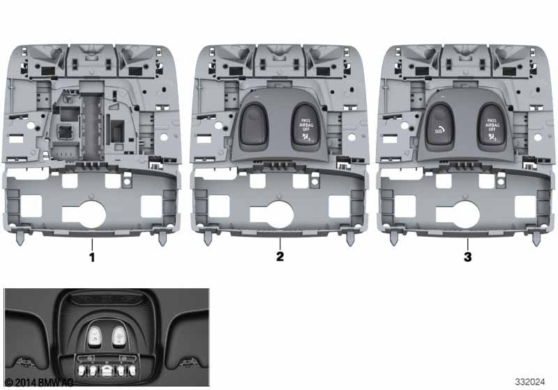 Switch, roof function center FZD