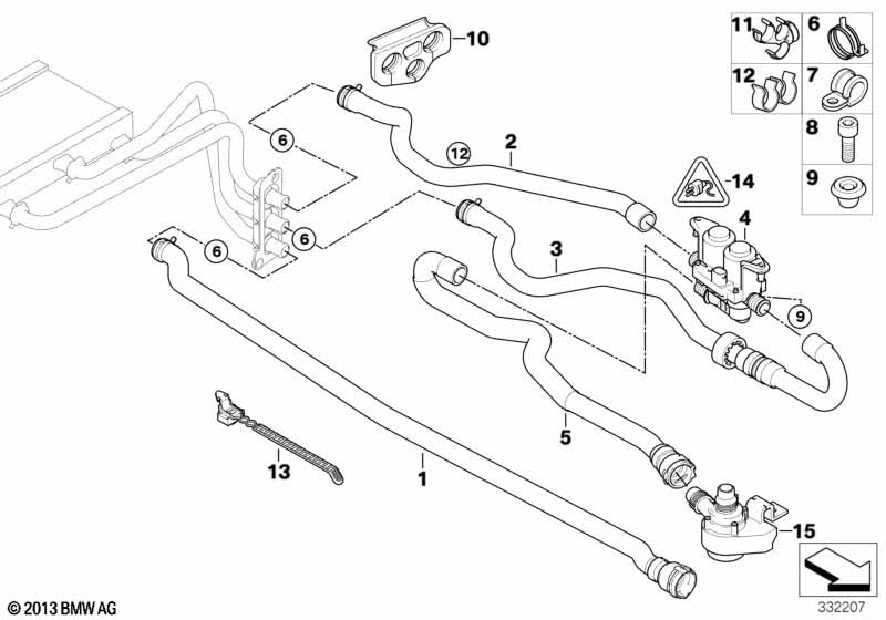 Genuine BMW 64216985738 E60 E61 Hose F Radiator And Engine Return (Inc. 535i & 535xi) | ML Performance UK Car Parts