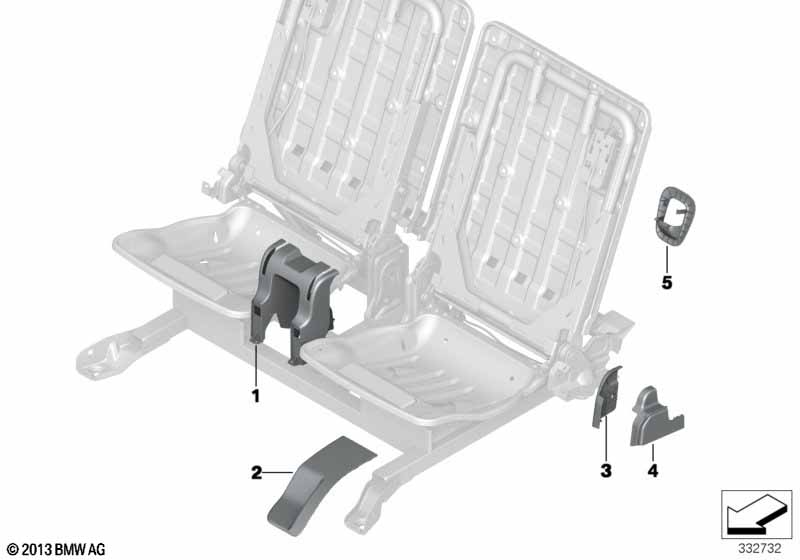 Genuine BMW 52307354072 F15 Trim Cover, Fitting, Inner Right ELFENBEINWEISS (Inc. X5) | ML Performance EU Car Parts