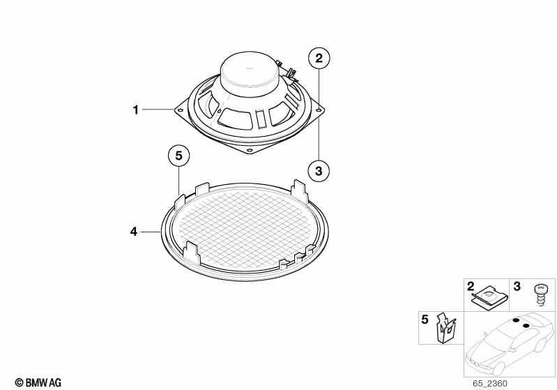 Parts f rear moulded headlng loudspeaker