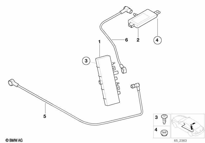 Parts f lateral/rear window antenna