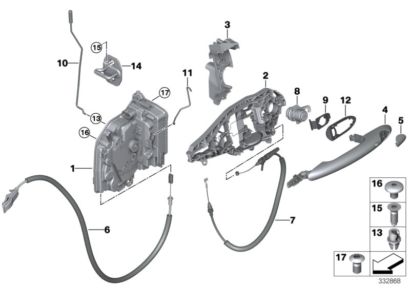 Genuine BMW 51217296450 F56 Right Operating Rod (Inc. Cooper SE, One First & Cooper D) | ML Performance UK Car Parts