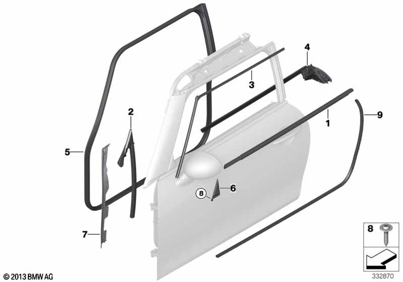 Genuine BMW Mini 51337299987 F56 Corner Moulding, Left (Inc. Cooper S) | ML Performance UK Car Parts