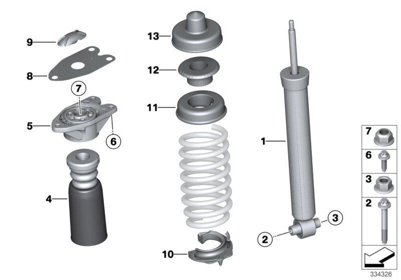 Genuine BMW 33536855439 F34 F22 Auxiliary Shock Absorber, Rear (Inc. 125i, 428i & 116d ed) | ML Performance UK Car Parts