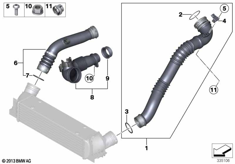 Genuine BMW 13717607941 E84 E89 Charge Air Induction Tract (Inc. X1 28iX, Z4 20i & X1 28i) | ML Performance EU Car Parts