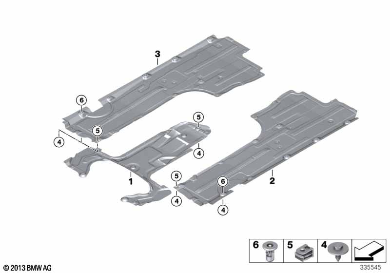 Underbody cover, front
