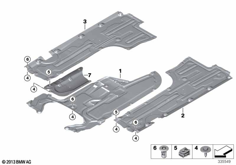Underbody cover, front