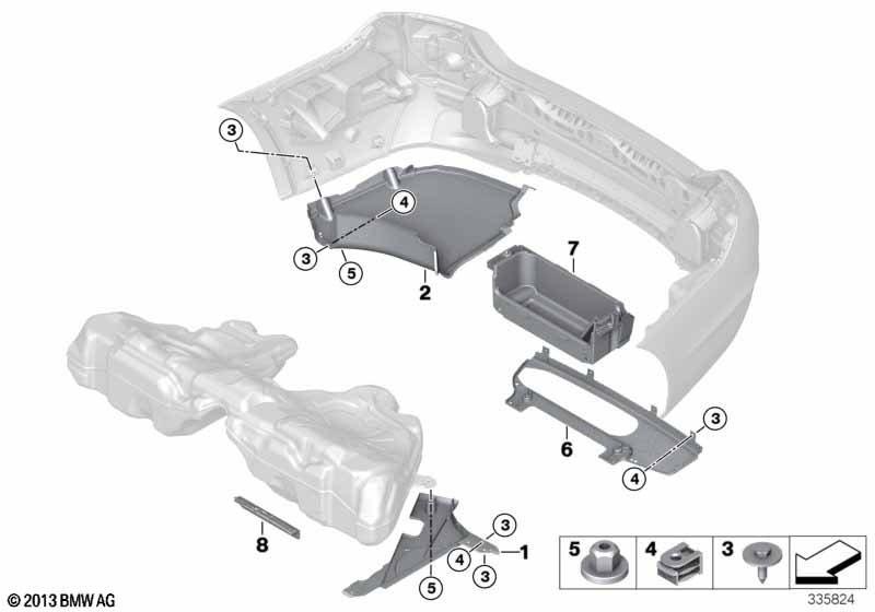Underbody paneling, rear
