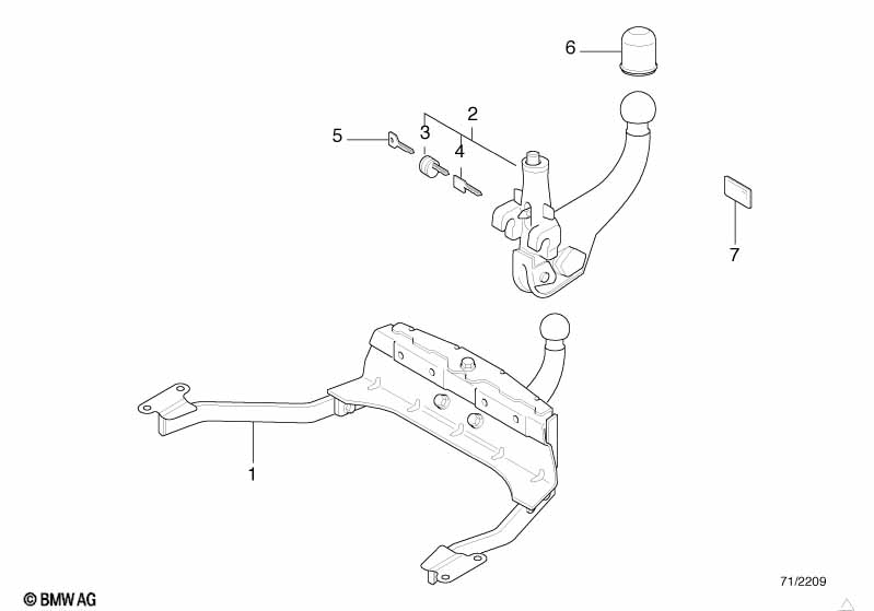 Single parts of trailer hitch