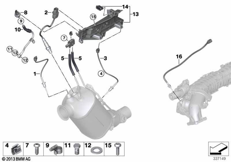 Genuine BMW 13628582662 G20 G02 G11 Temperature Sensor, Exhaust L=295 (Inc. 620dX, 840dX & X3 18d) | ML Performance UK Car Parts