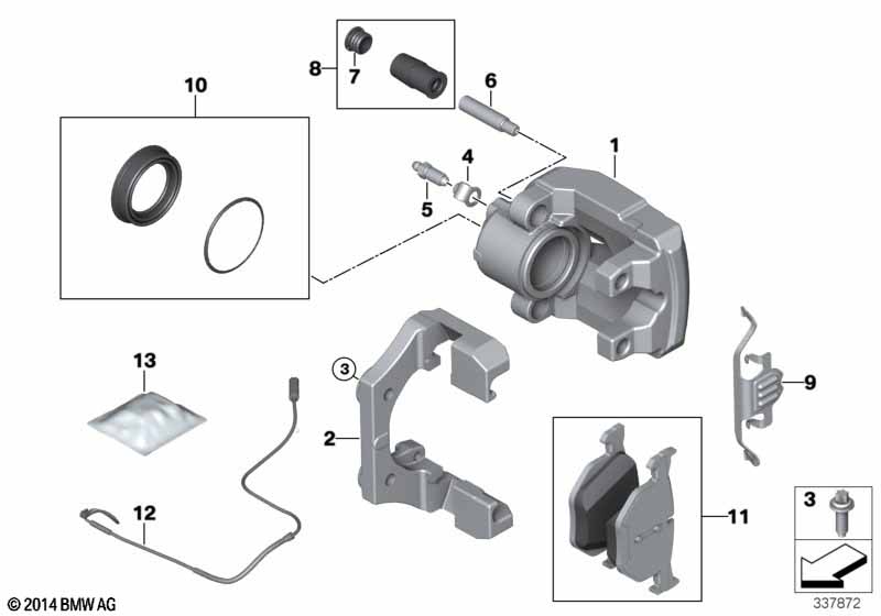 Rear brake / brake pad / wear sensor