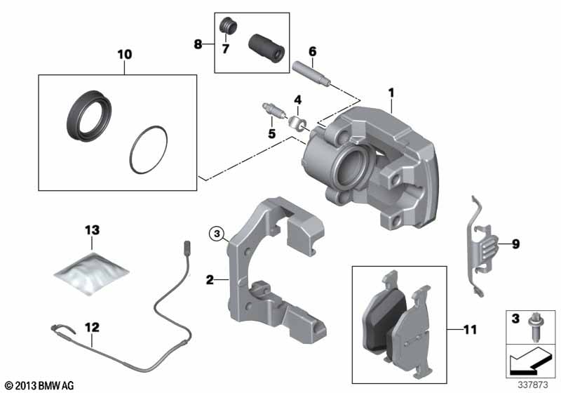 Rear brake / brake pad / wear sensor