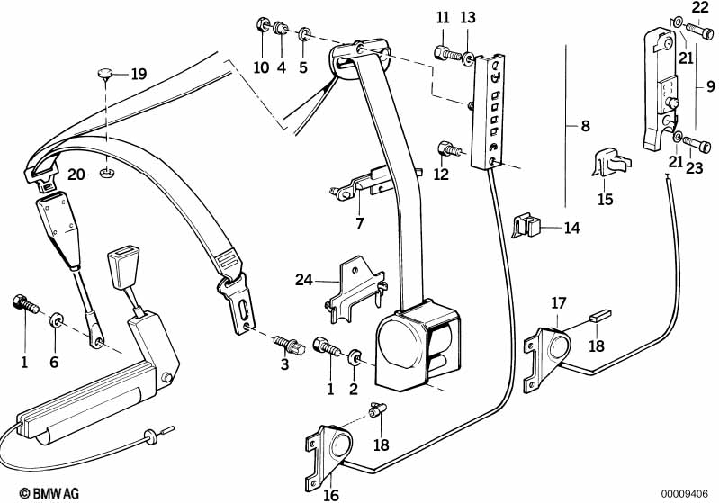 Genuine BMW 72118127552 E34 E32 Safety Belt Adjuster Right (Inc. 735iL, 520i & M5) | ML Performance EU Car Parts