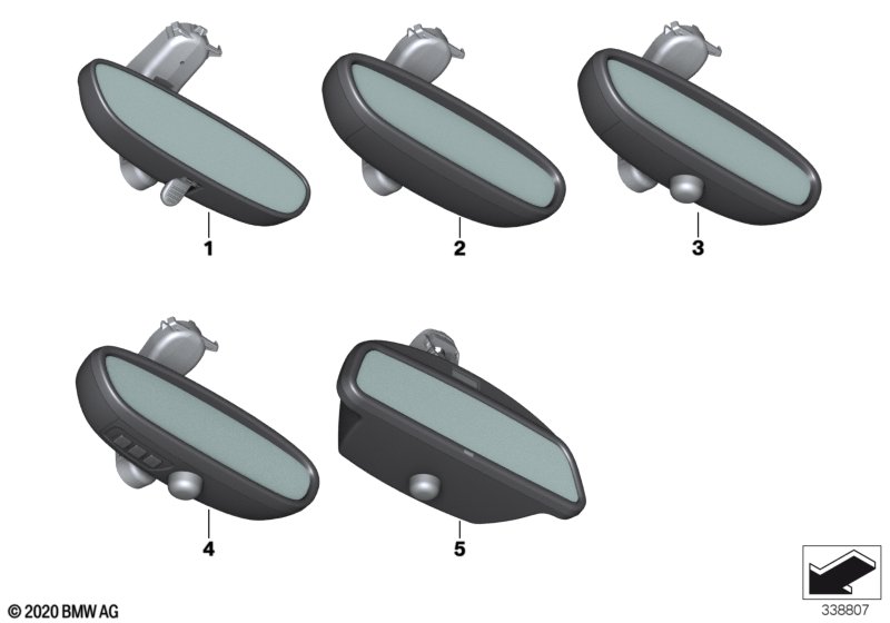 Genuine BMW 51166821265 Rearview Mirror Ec / Led / Gto / Compass (Inc. i3 60Ah, i3s 120Ah Rex & i3s 120Ah) | ML Performance UK Car Parts