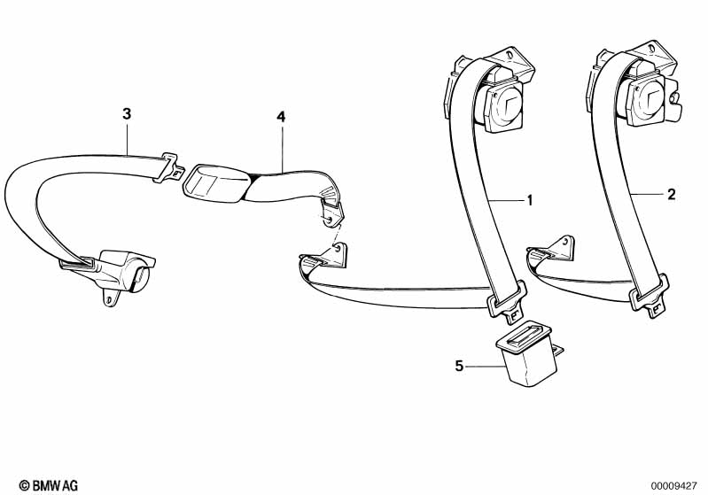 Genuine BMW 72118117494 E34 Safety Belt SCHWARZ (Inc. 518i, 520i & 535i) | ML Performance EU Car Parts